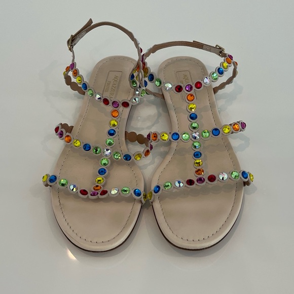 AQUAZZURA MULTI COLOR SANDALS SIZE 8 - Picture 8 of 16